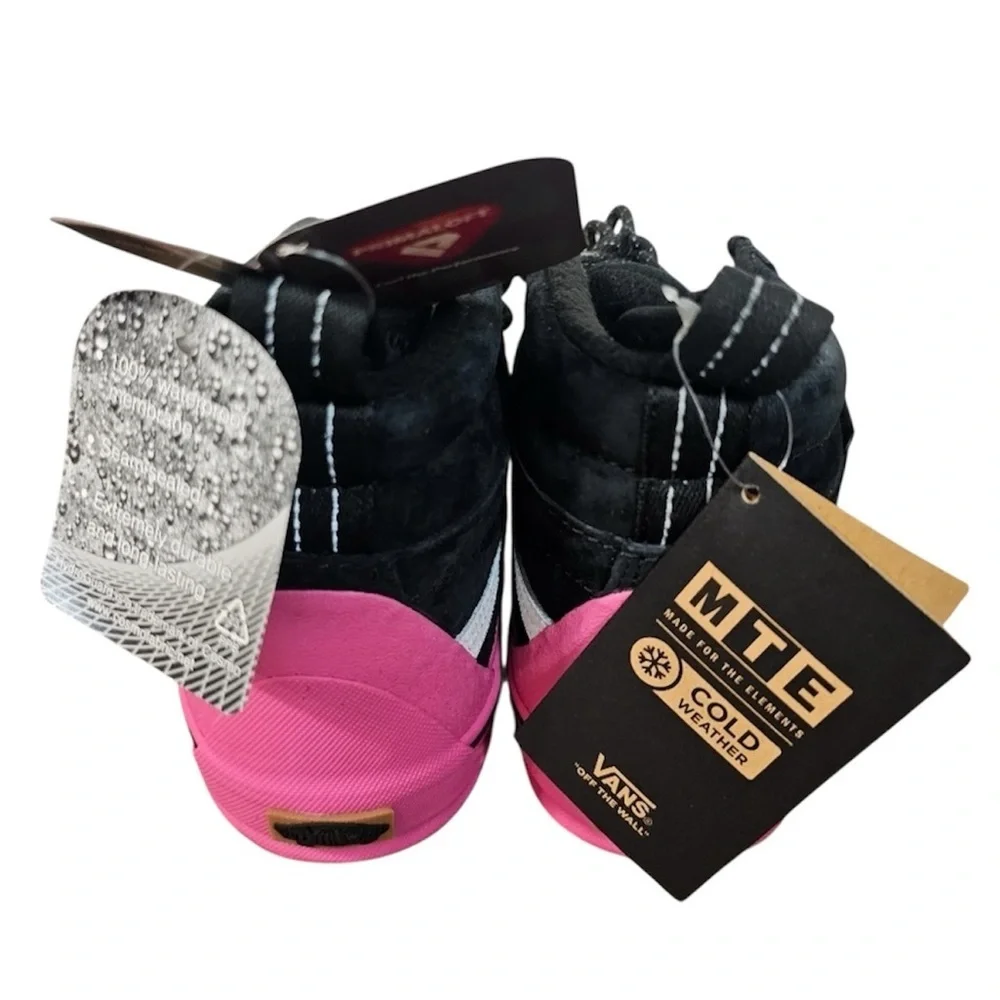 VANS SK8 Hi‎ Dip MTE-2 Hiking Boots Women's Pink Black Suede Duck Shoes NWT